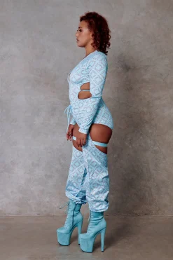 Leggings & Bikers*CXIX 119 Chaps - Blue With Print