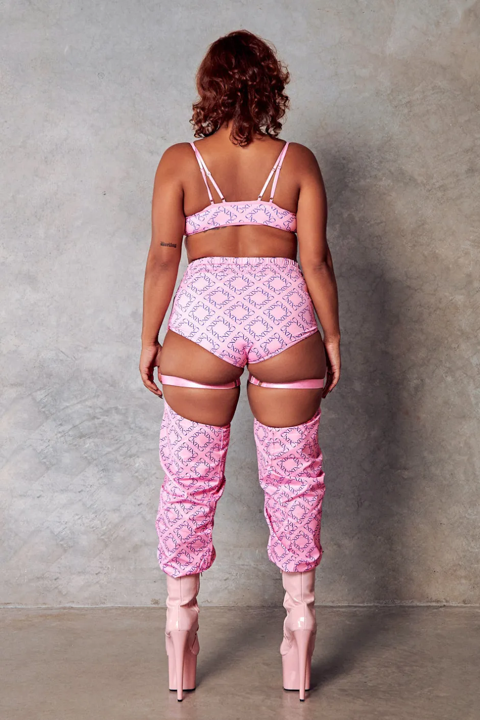 Leggings & Bikers*CXIX 119 Chaps - Pink With Print