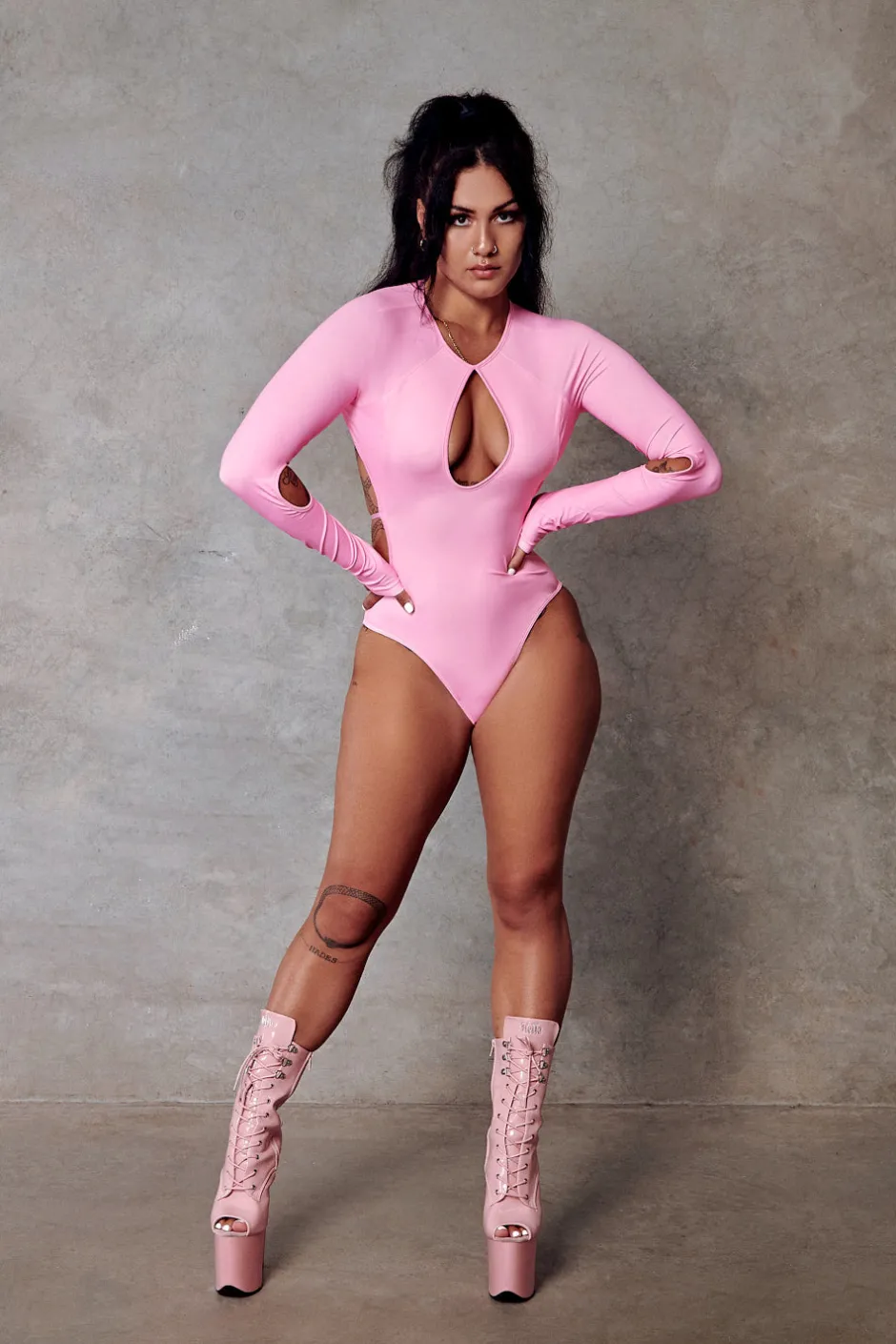 Body & Jumpsuits*CXIX 119 Plunge Bodysuit - Pink
