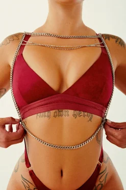 Body & Jumpsuits*CXIX Aphrodite Bodysuit - Maroon Suede