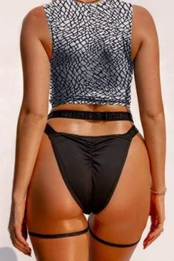 Tees & Tops*CXIX Buckle Up Garter Top - Elephant