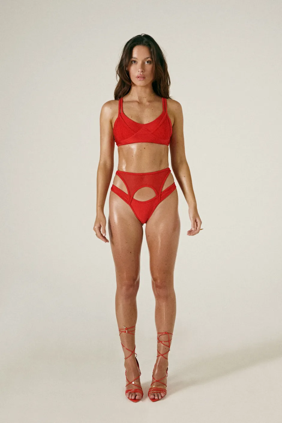Tees & Tops*CXIX Classique Triangle Bralette - Red