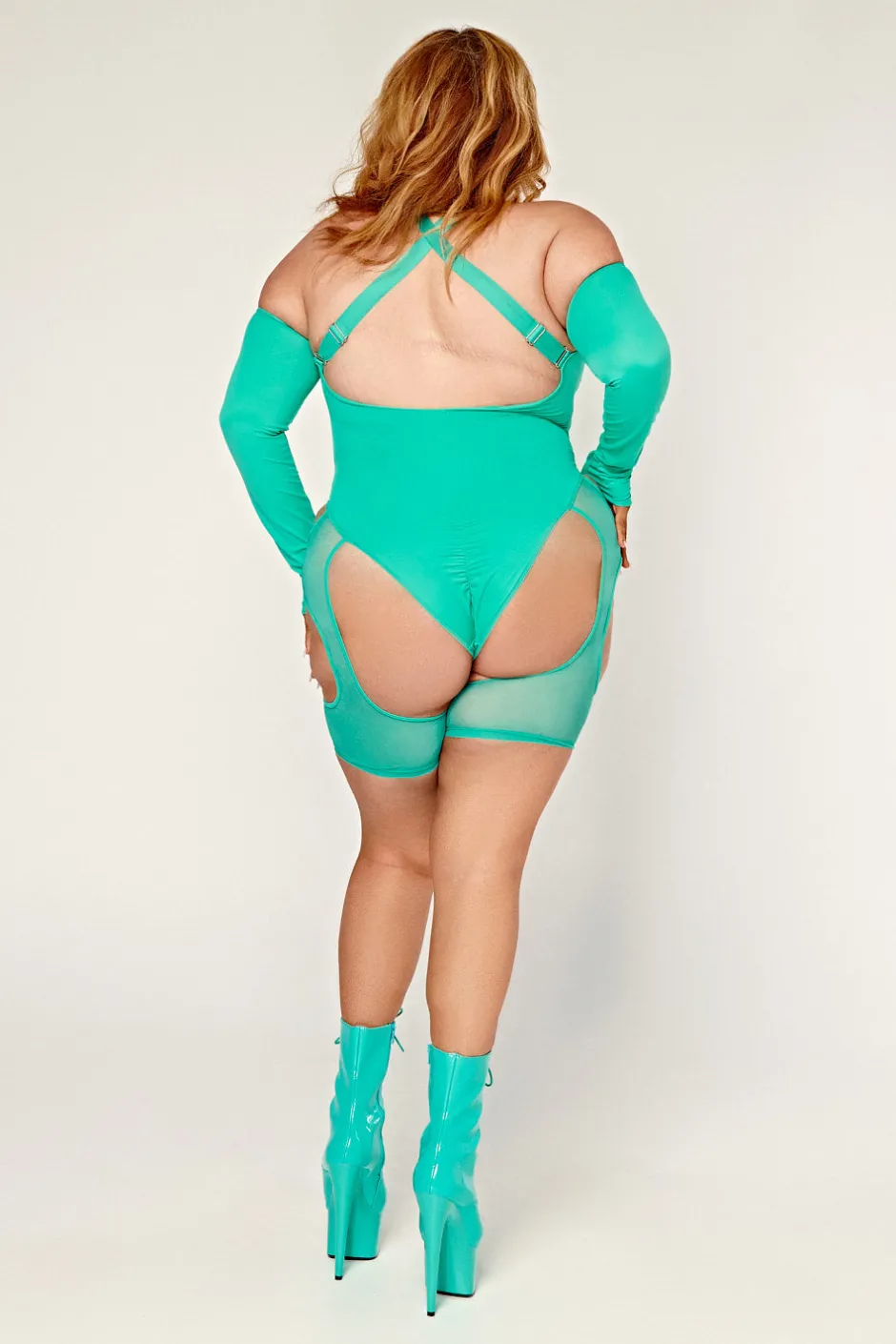 Body & Jumpsuits*CXIX Dollhaus Mesh Bodysuit - Aqua