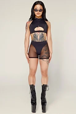 Tees & Tops*CXIX Dollhaus Sports Bra - Black