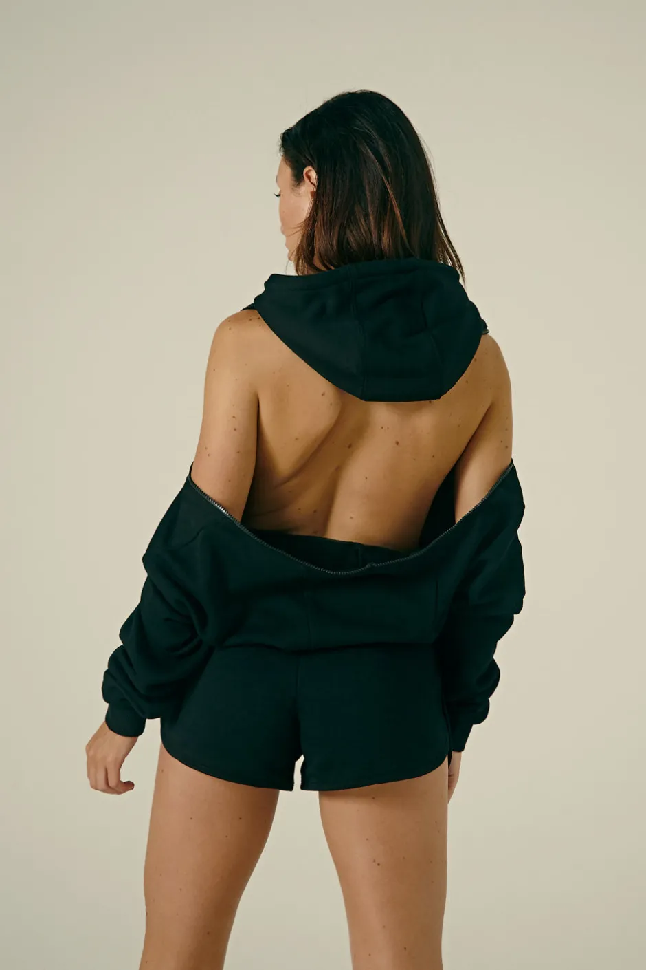 Tees & Tops*CXIX Droptop Zip Hoodie - Black