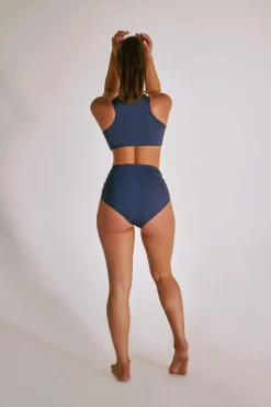 Tees & Tops*CXIX Eco Classix Ruched Crop - Navy