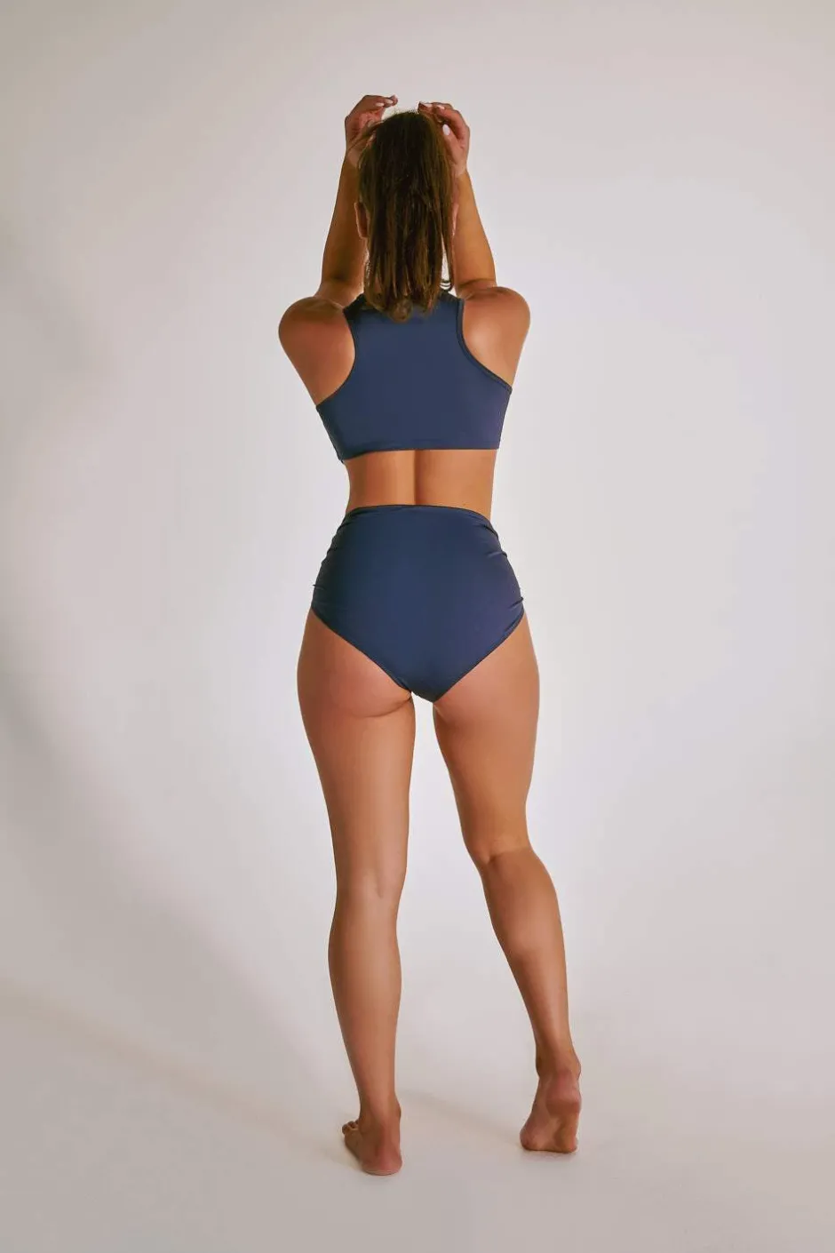 Tees & Tops*CXIX Eco Classix Ruched Crop - Navy