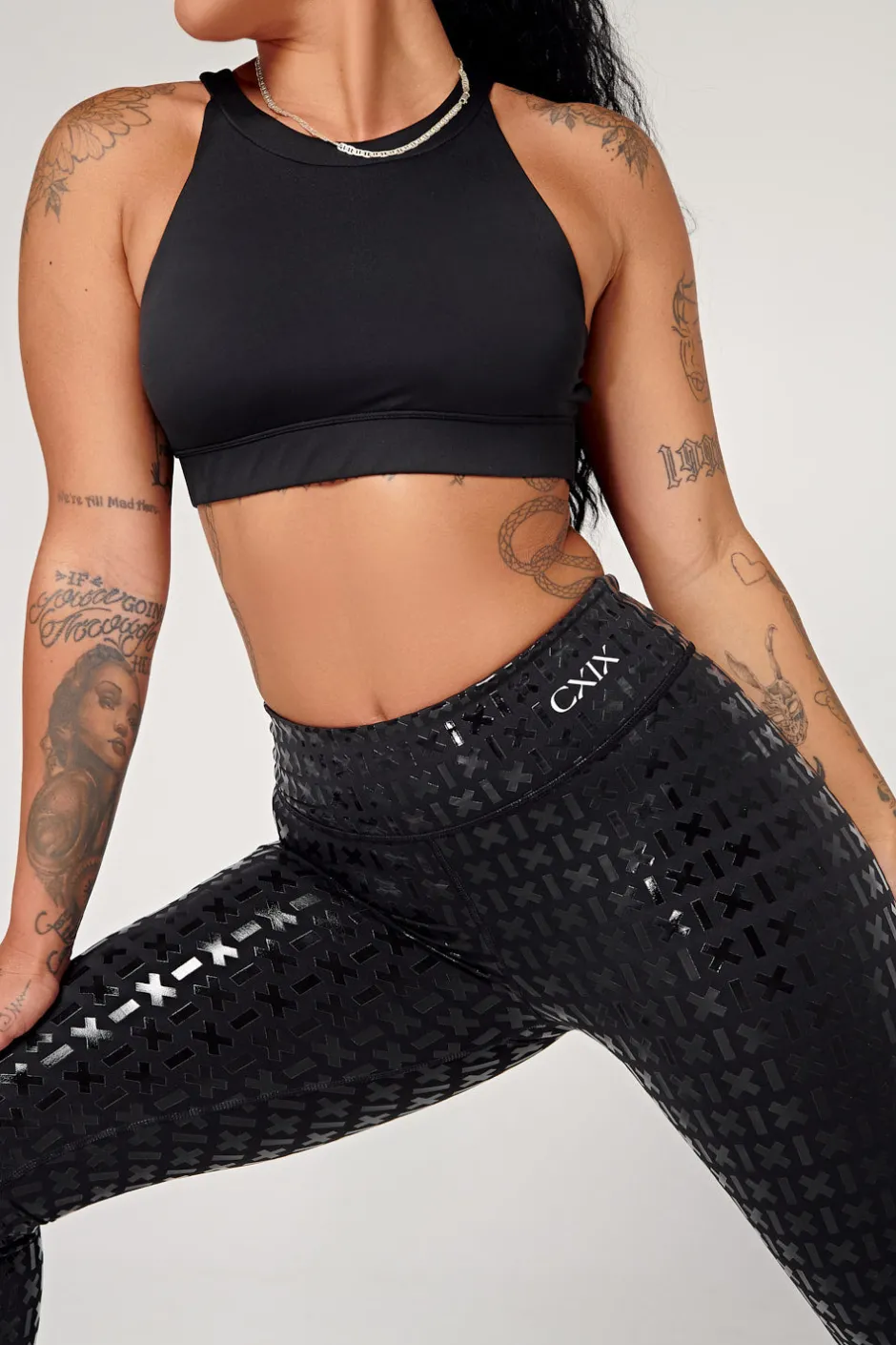 Gecko Grip™ Apparel*CXIX Gecko Grip™ Leggings: Black Waistband Grip