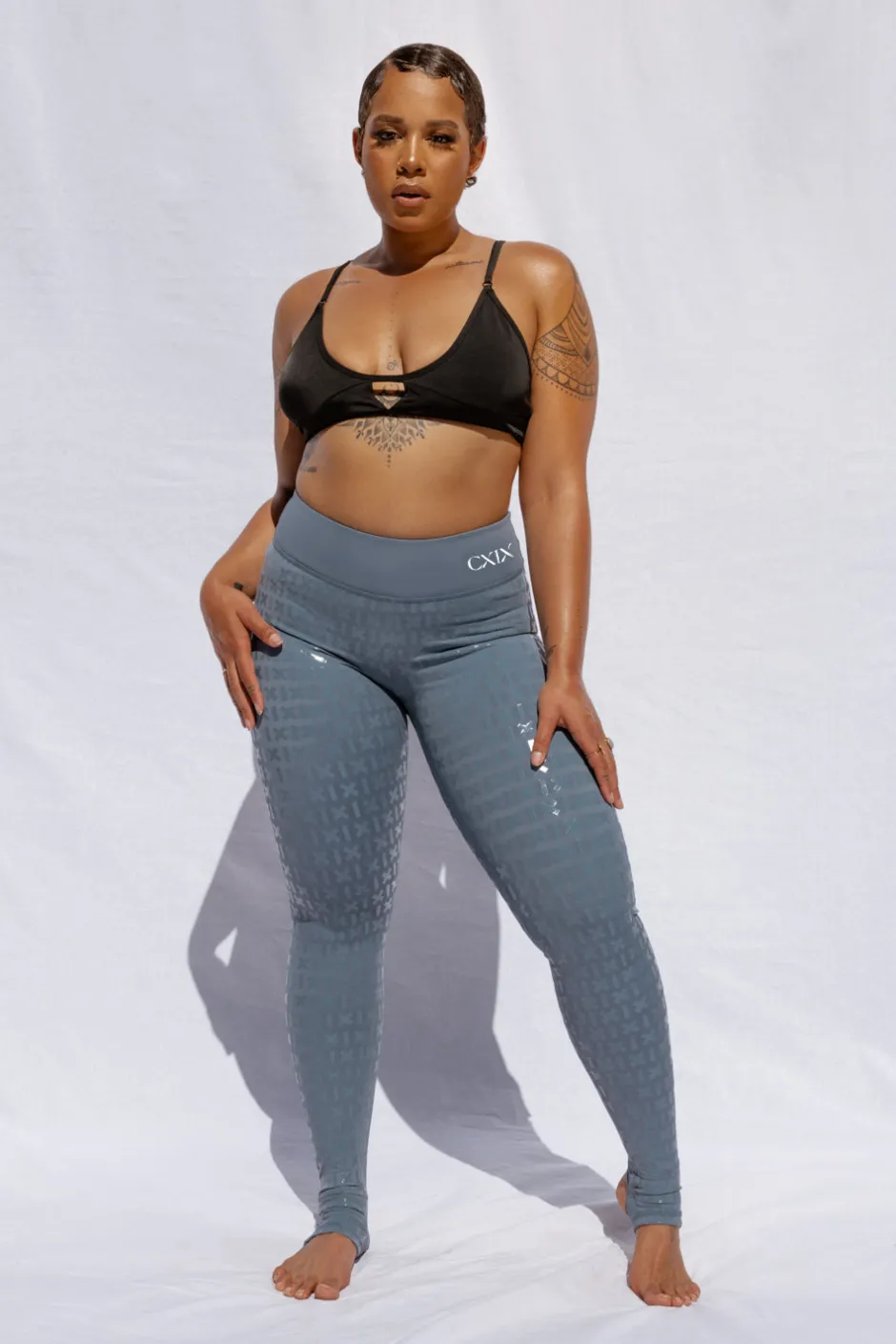 Leggings & Bikers*CXIX Gecko Grip™ Leggings: Steel Blue