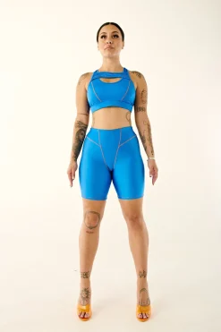 Tees & Tops*CXIX Haley Crossover Sports Bra - Blue