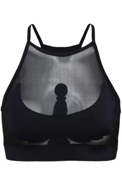 Tees & Tops*CXIX I S I S Goddess Halter Top - Black With Black Mesh