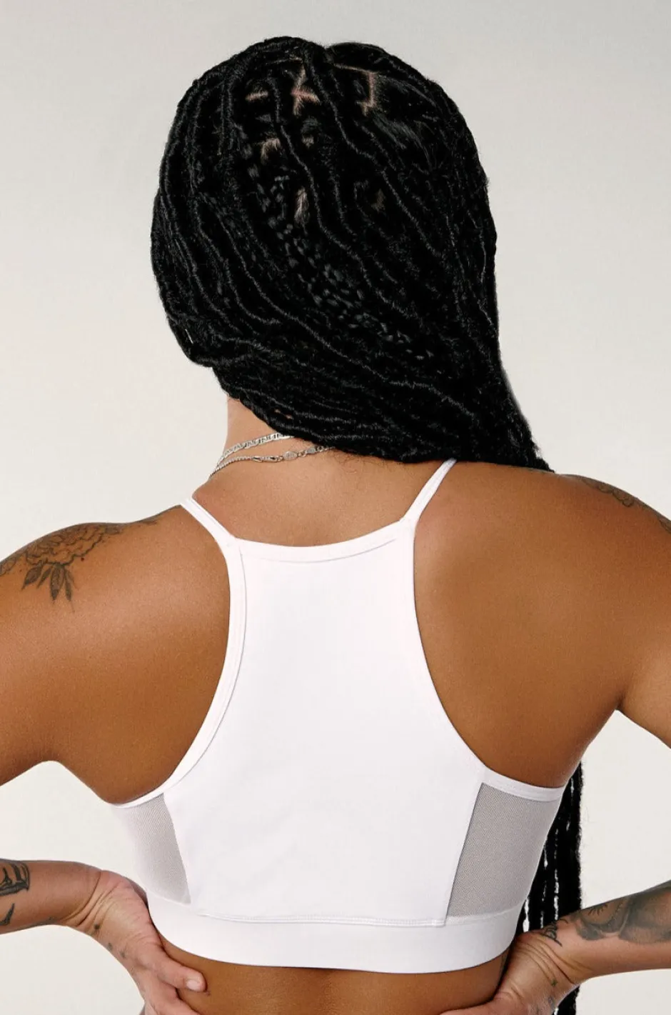 Tees & Tops*CXIX I S I S Goddess Halter Top - White With White Mesh