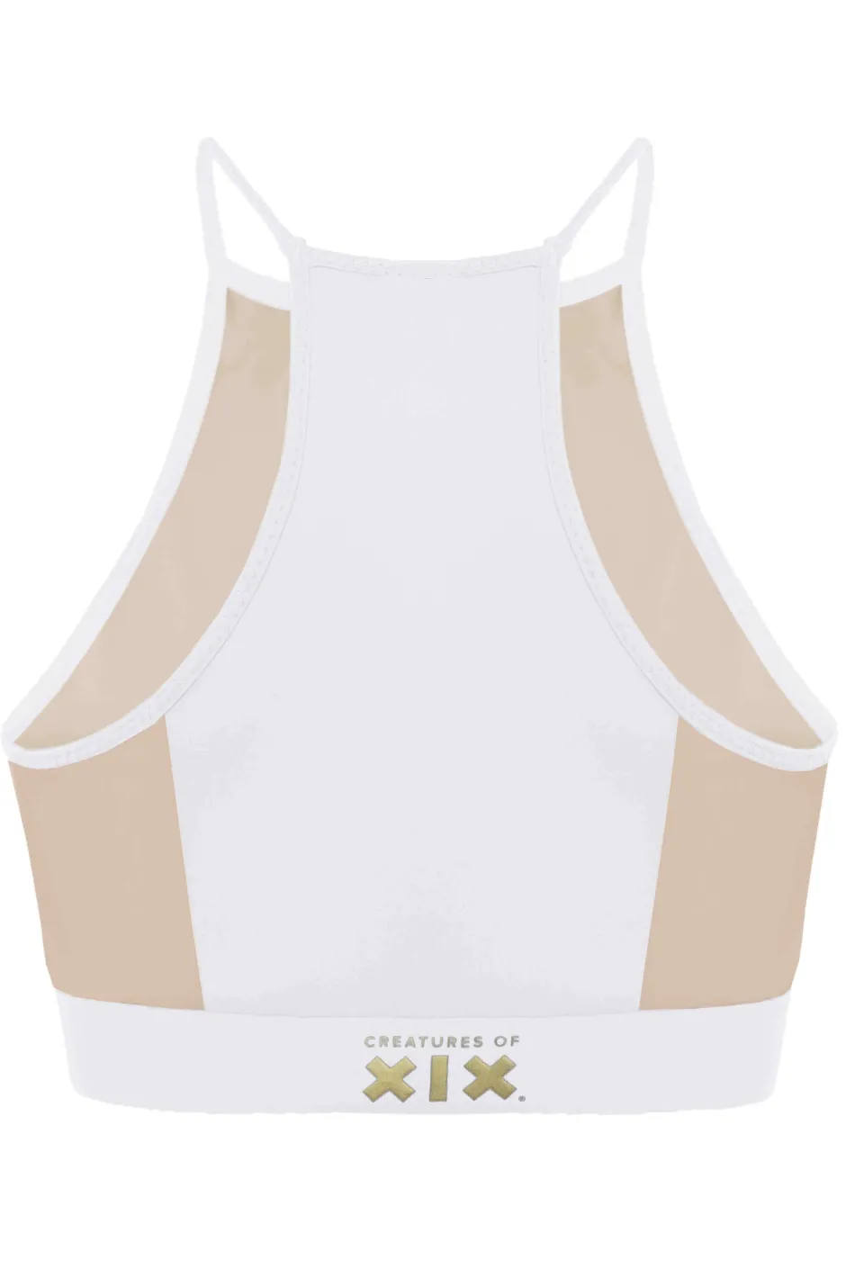 Tees & Tops*CXIX I S I S Goddess Halter Top - White With Sand Mesh