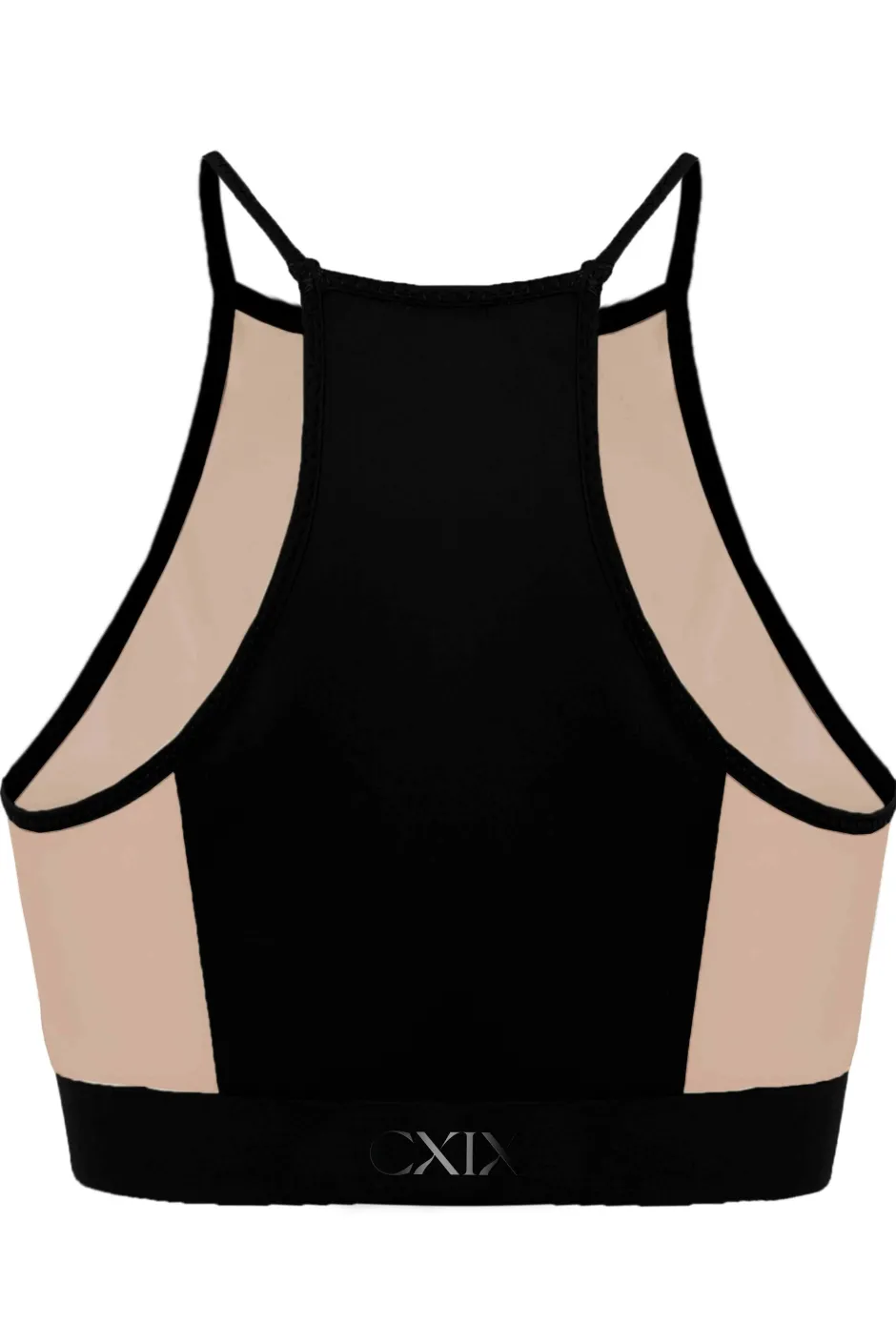 Tees & Tops*CXIX I S I S Goddess Halter Top - Black With Sand Mesh