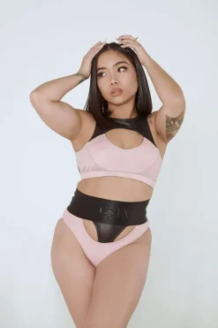 Tees & Tops*CXIX I Slay Sports Bra - Pink/Black