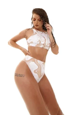 Tees & Tops*CXIX Illusion Sports Bra - Stoned