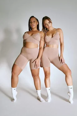 Leggings & Bikers*CXIX Luxlounge Biker Shorts - Taupe