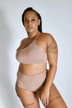 Tees & Tops*CXIX Luxlounge One Shoulder Illusion Top - Taupe