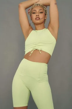 Tees & Tops*CXIX Move It Ribbed Corset Crop - Appletini