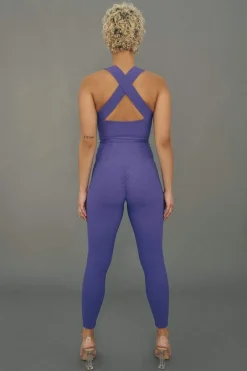 Leggings & Bikers*CXIX Move It Ribbed Corset Leggings - Violet Dusk