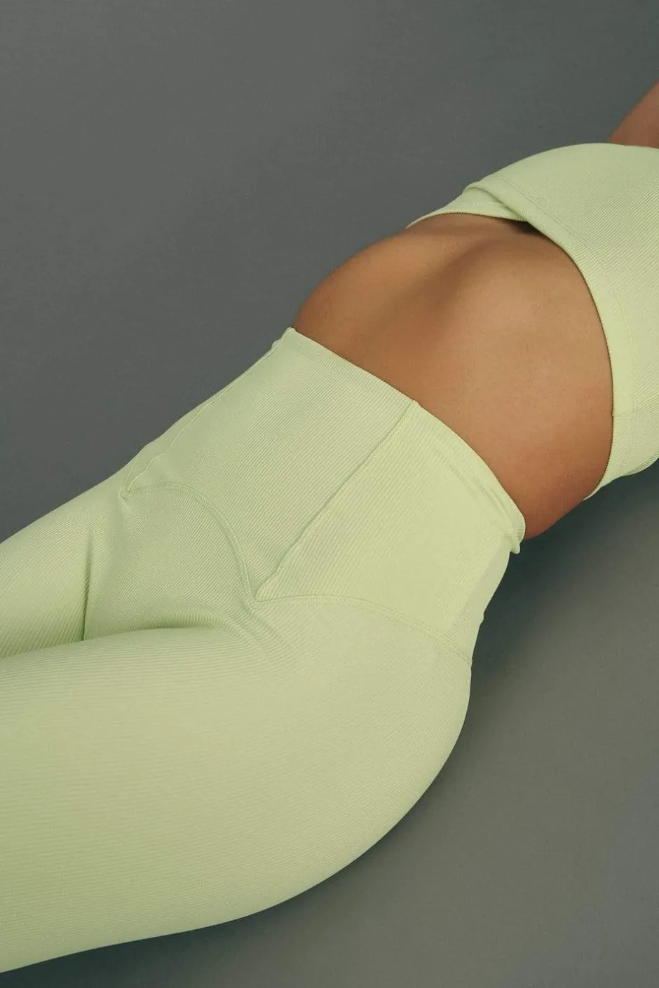 Leggings & Bikers*CXIX Move It Ribbed Corset Leggings - Appletini