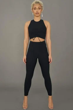 Leggings & Bikers*CXIX Move It Ribbed Corset Leggings - Black