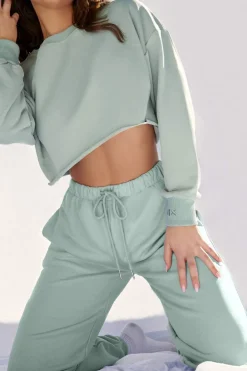 Joggers & Jumpers*CXIX Oversized Cropped Jumper - Sage