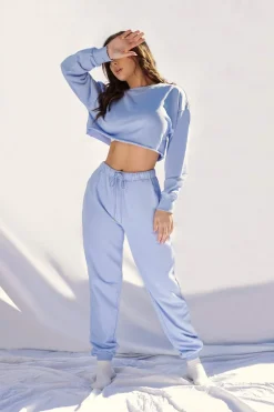 Tees & Tops*CXIX Oversized Cropped Jumper - Powder Blue