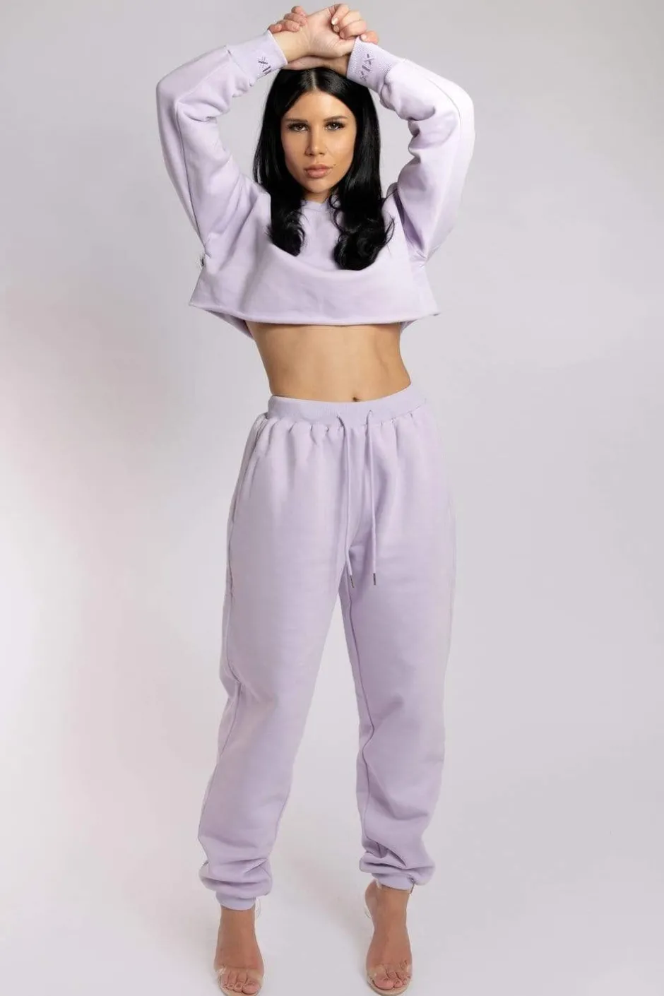 Joggers & Jumpers*CXIX Oversized Cropped Jumper - Lilac