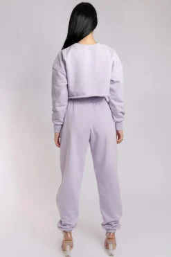 Joggers & Jumpers*CXIX Oversized Cropped Jumper - Lilac