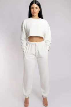 Tees & Tops*CXIX Oversized Cropped Jumper - Ecru