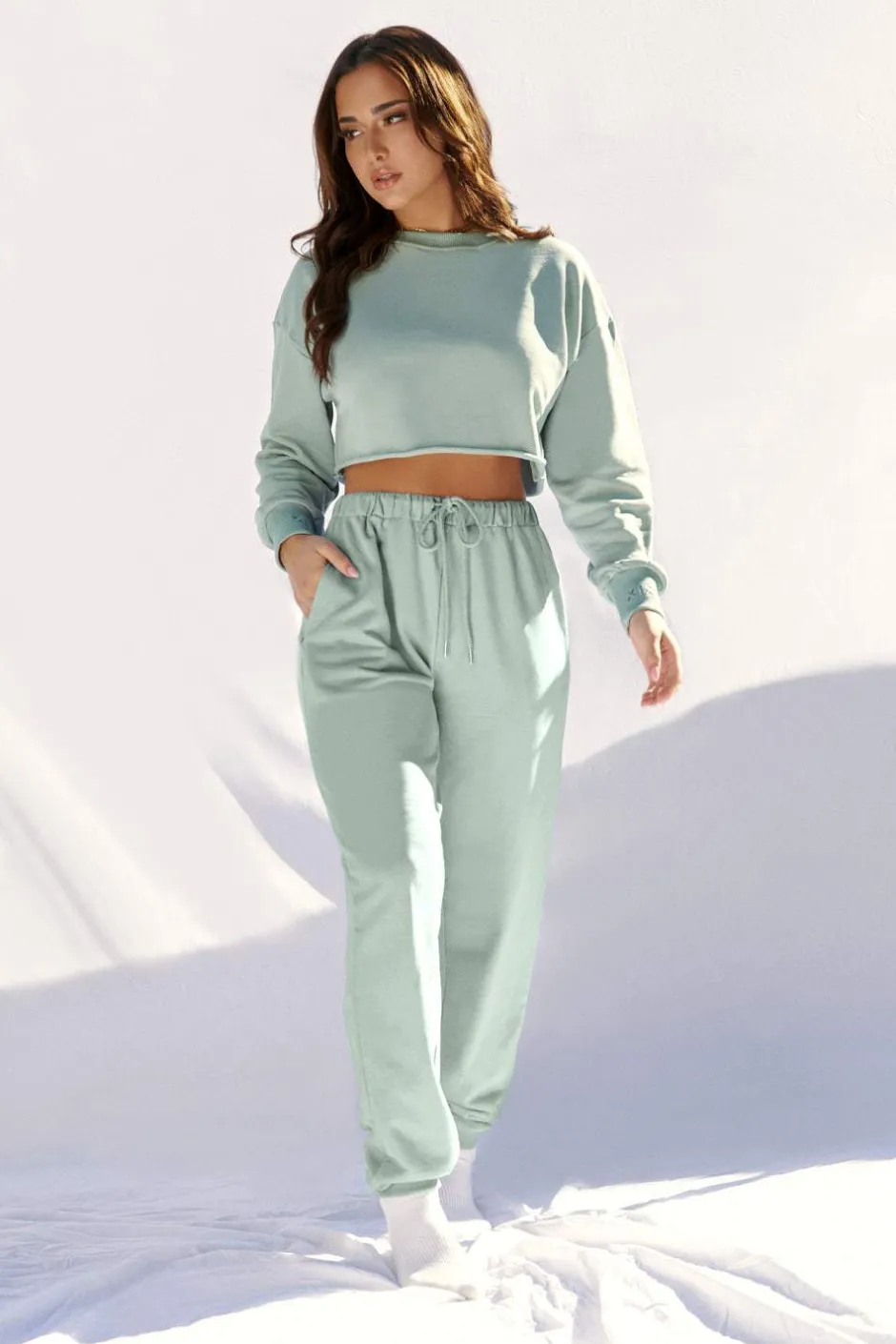 Joggers & Jumpers*CXIX Oversized Jogger Bottoms - Sage
