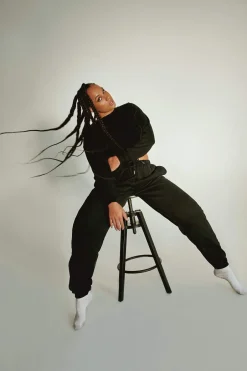 Joggers & Jumpers*CXIX Oversized Jogger Bottoms - Black
