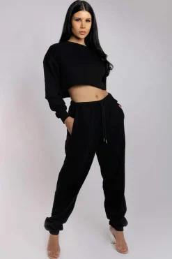 Joggers & Jumpers*CXIX Oversized Jogger Bottoms - Black