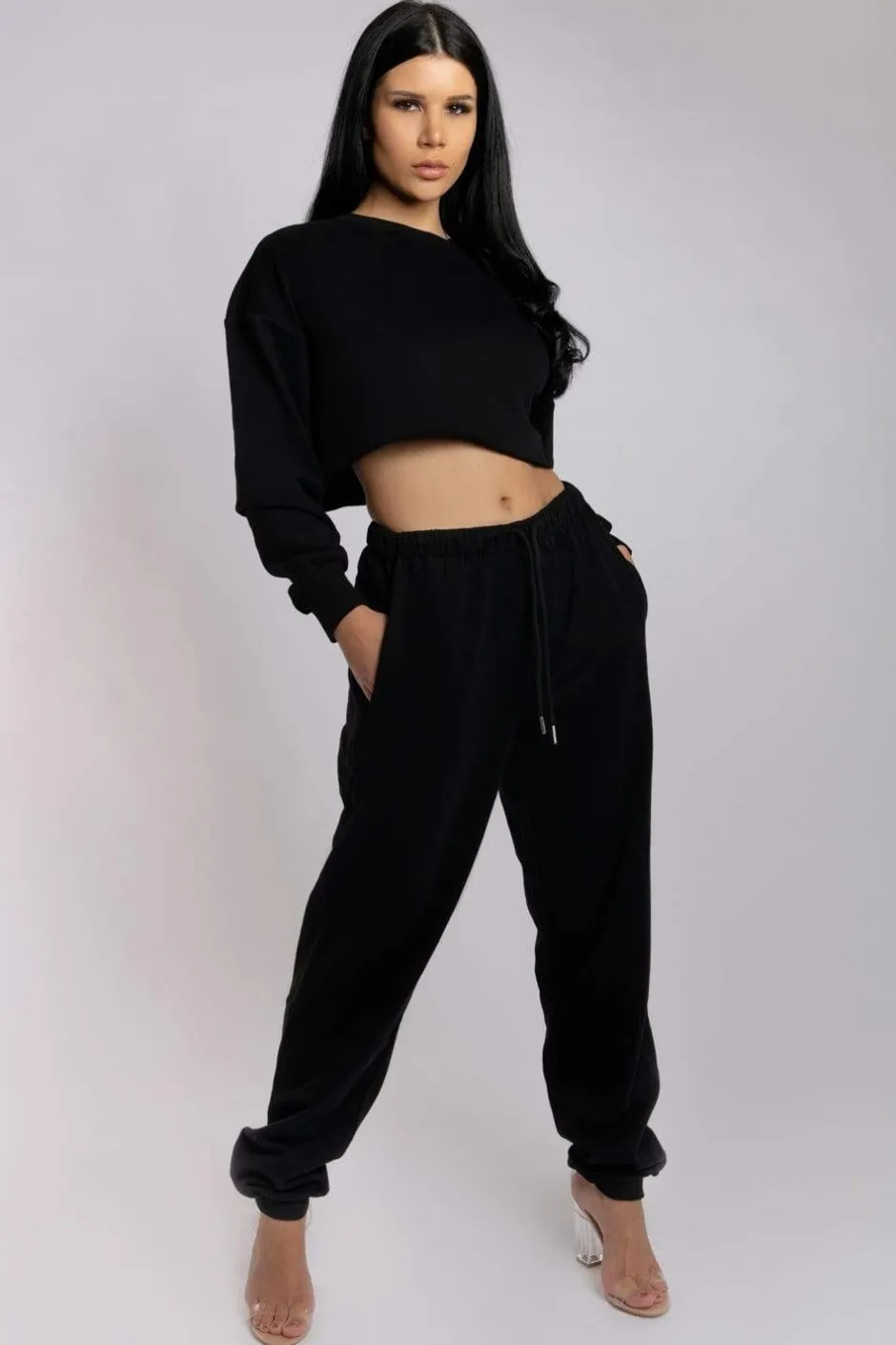 Joggers & Jumpers*CXIX Oversized Jogger Bottoms - Black