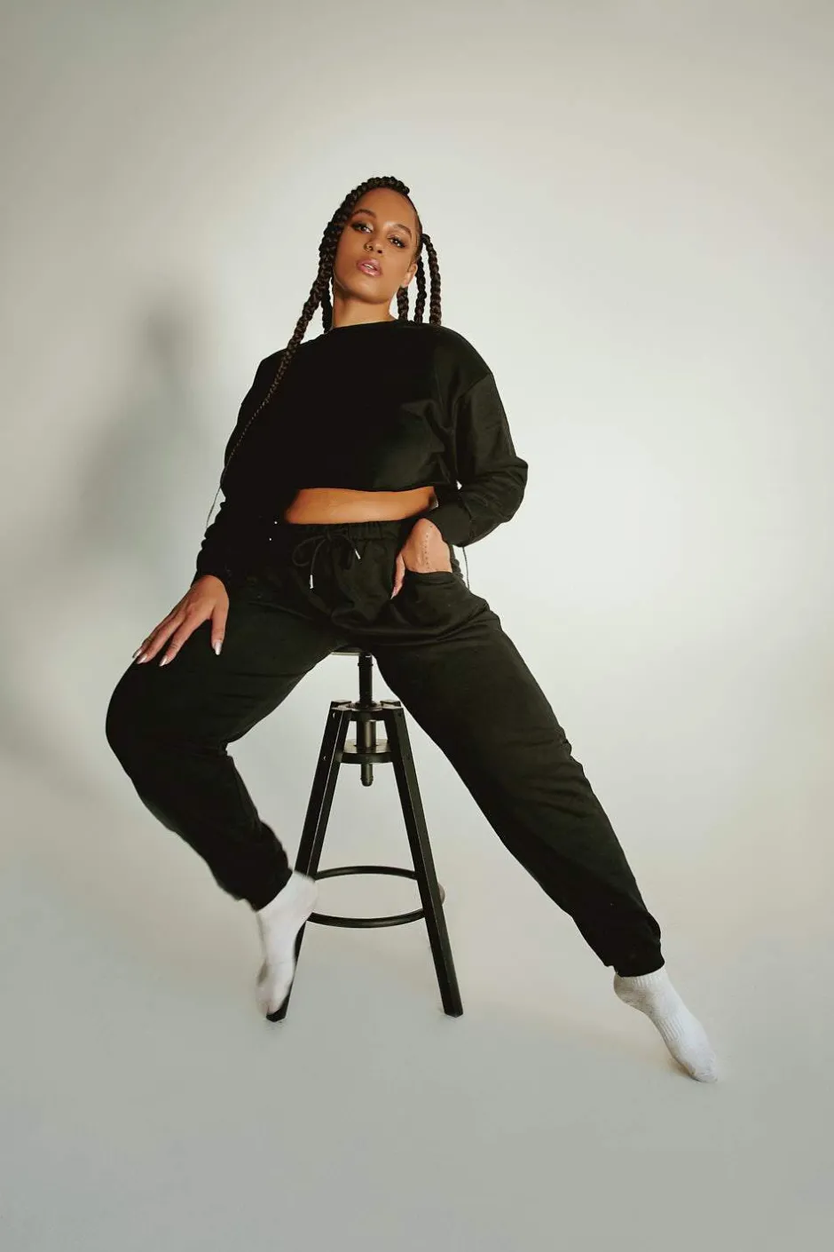 Joggers & Jumpers*CXIX Oversized Jogger Bottoms - Black