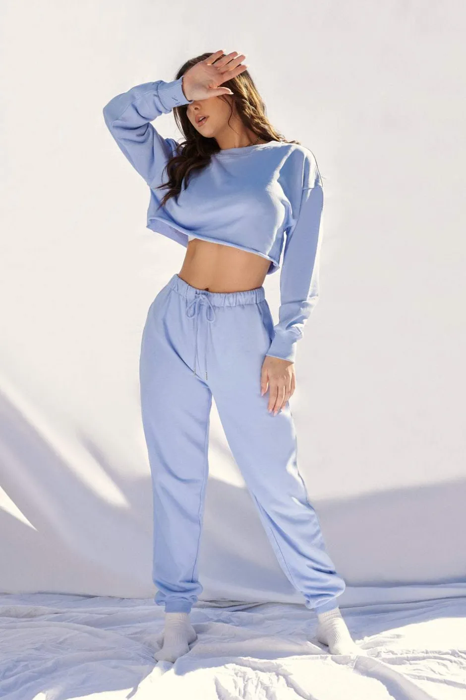 Joggers & Jumpers*CXIX Oversized Jogger Bottoms - Powder Blue