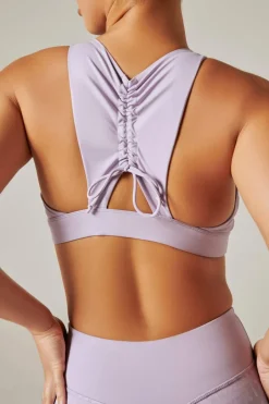 Tees & Tops*CXIX Ruche Sports Bra - Lilac