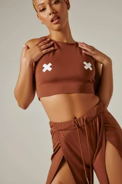Tees & Tops*CXIX Xx Crop Top - Mocha